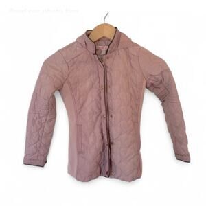 Ci Sono Girl Heart Quilted Jacket Hood Full Zip Pockets in Kids Size 7